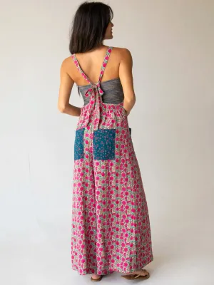 Dakota Tie Overall - Pink Puff Floral