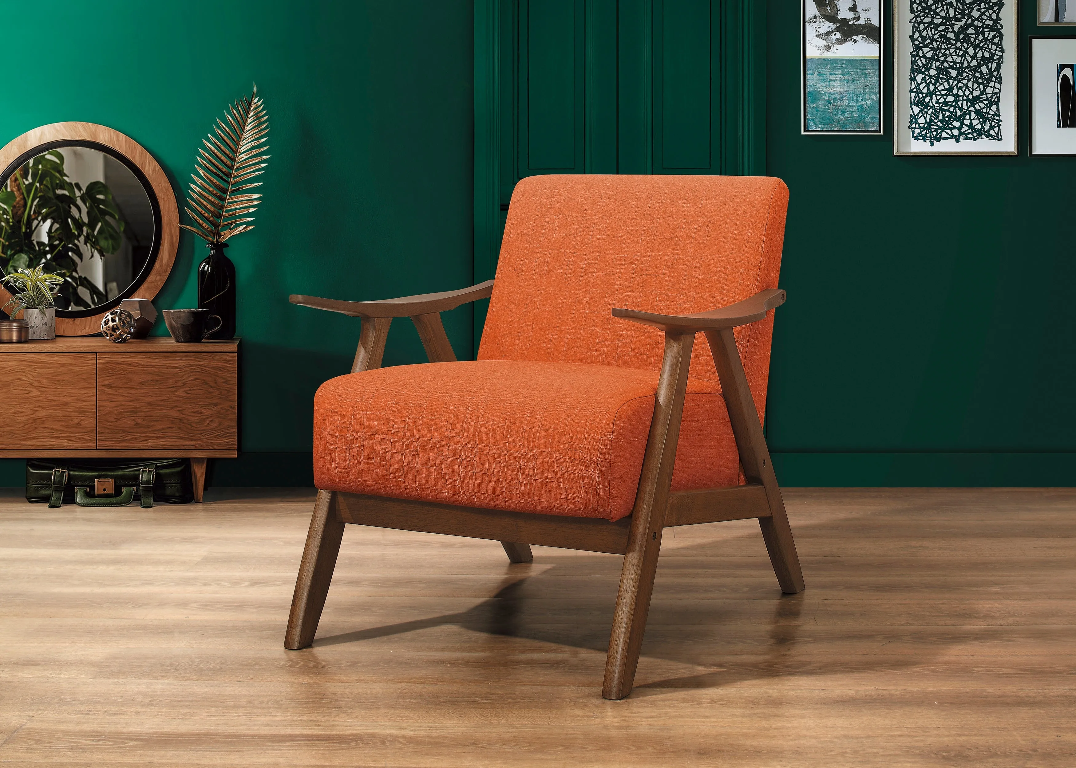 Damala Accent Chair in Orange