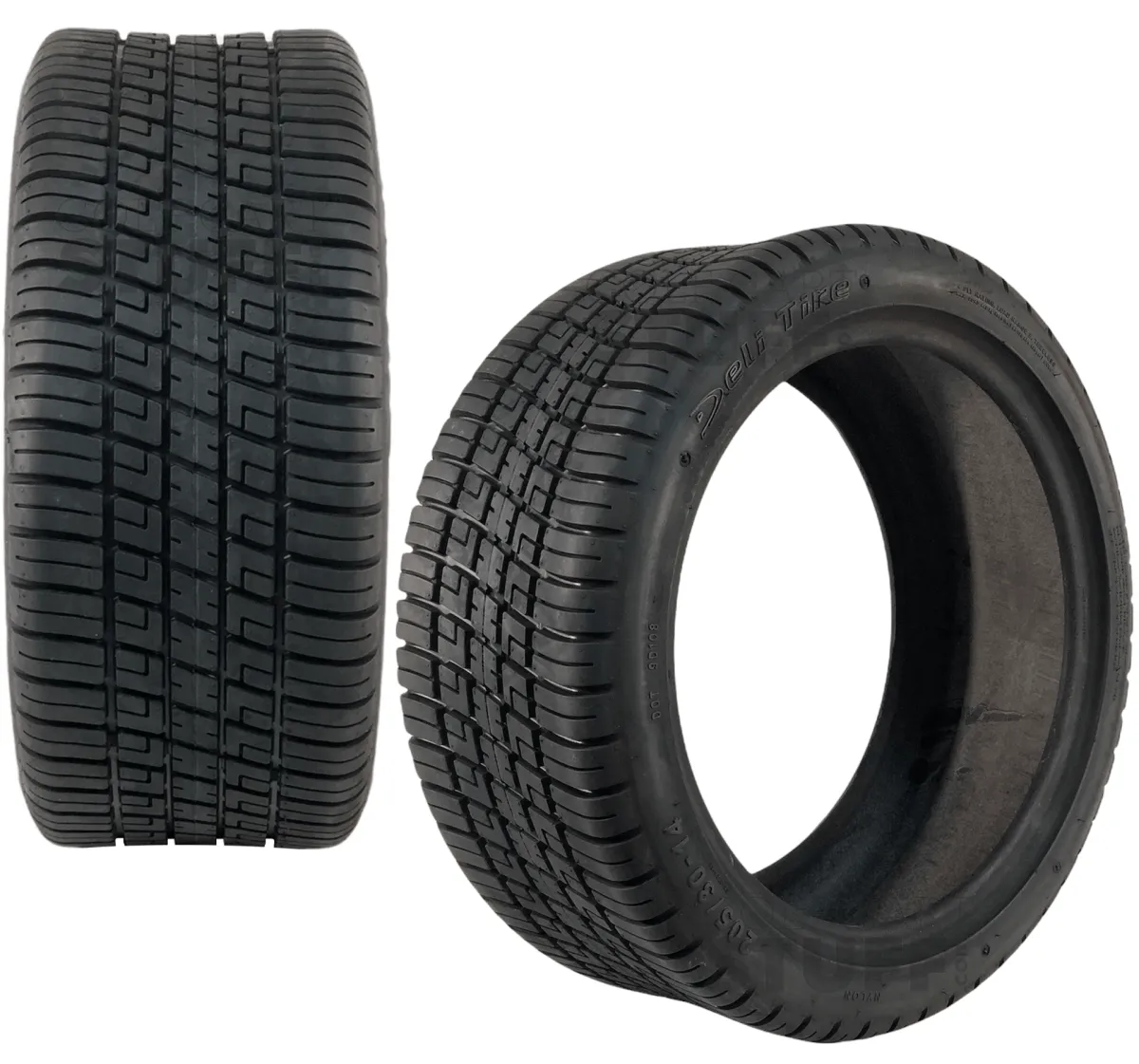 Deli 205/30-14 DOT Approved Turf/Street Golf Cart Tires - 20" tall