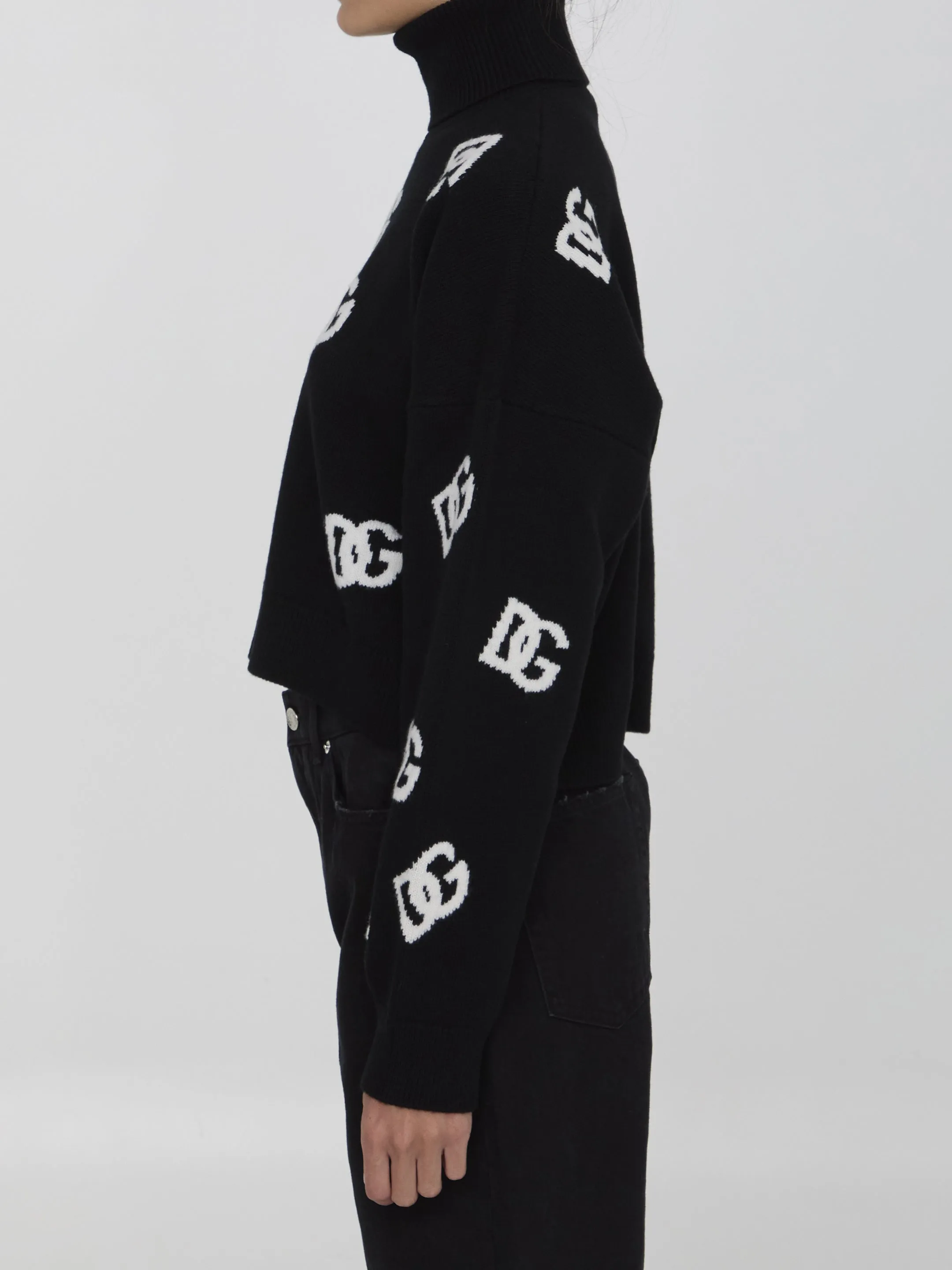 Dolce & Gabbana Turtleneck Sweater With DG Logo