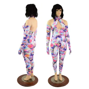 Dreamscape Catsuit & Matching Gloves Set