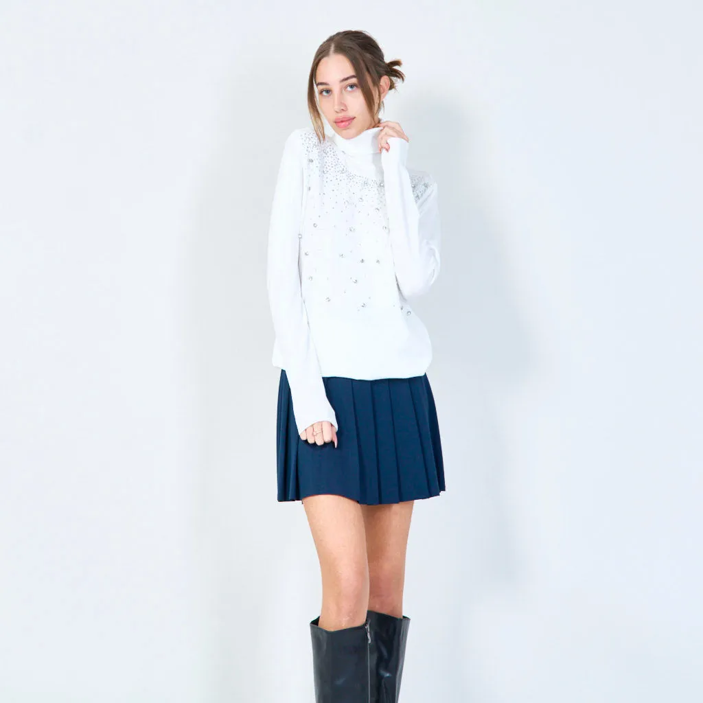 Elegant studded turtleneck sweater wholesale