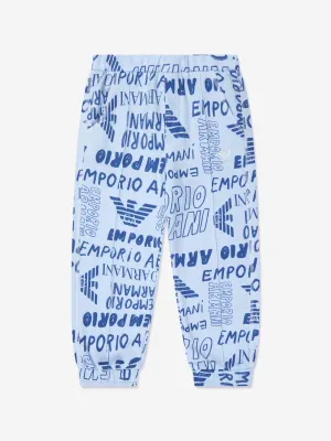 Emporio Armani Boys Logo Print Joggers In Multicolour