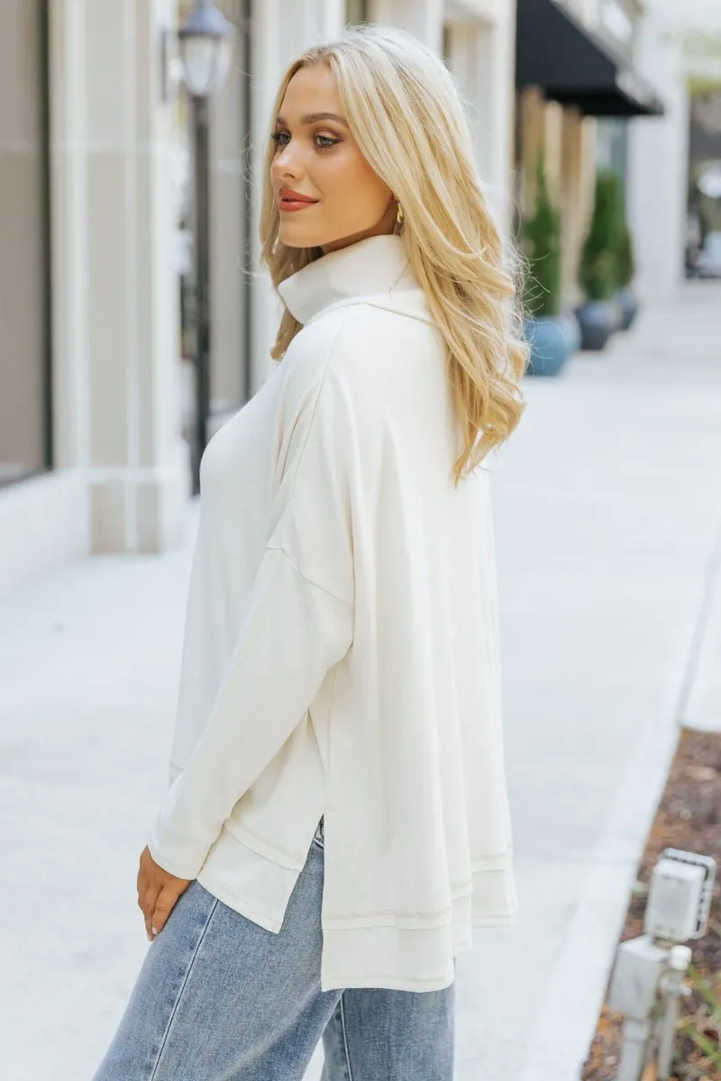 Essential Fall Turtleneck Sweater - Cream - DOORBUSTER