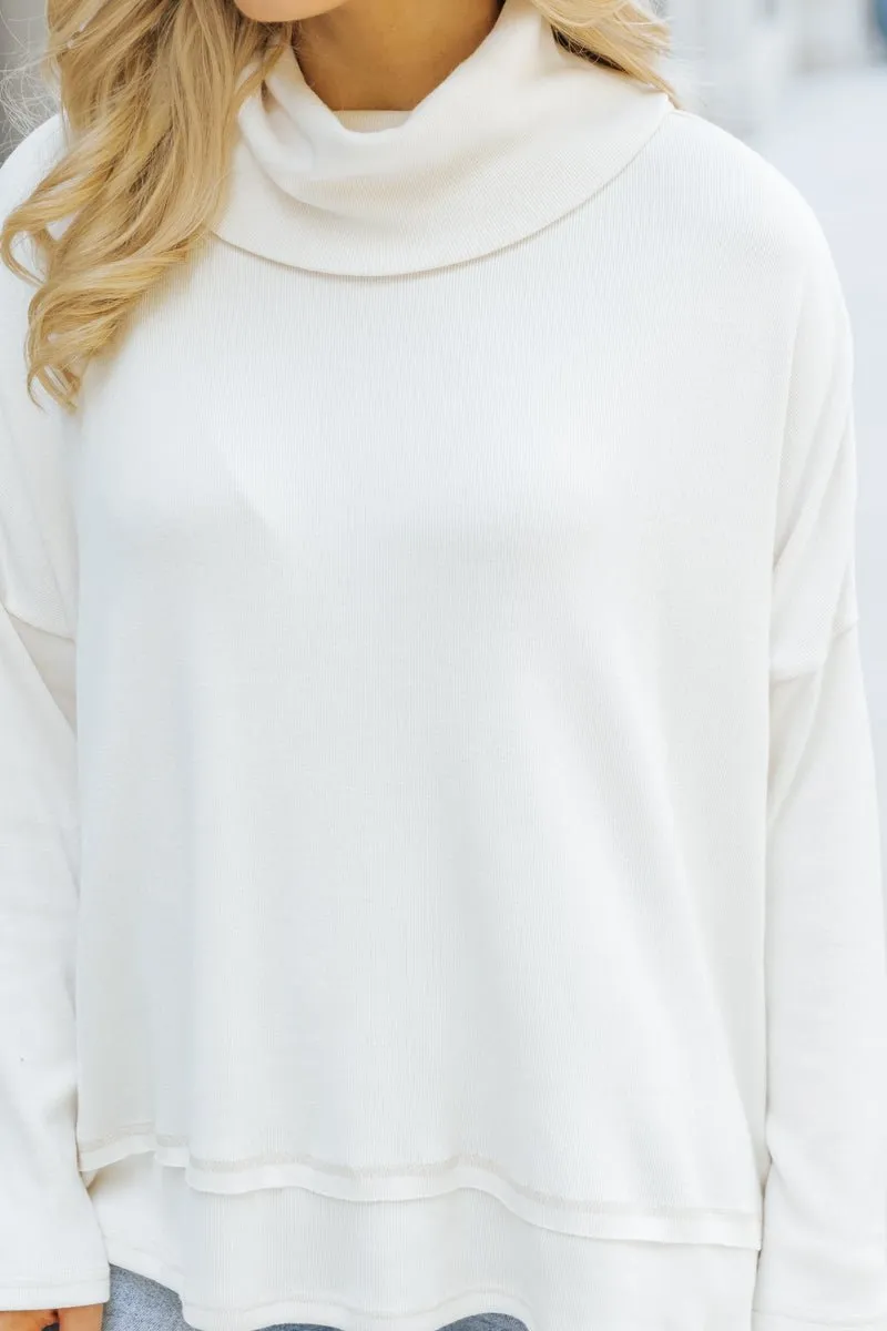Essential Fall Turtleneck Sweater - Cream - DOORBUSTER