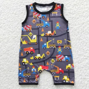 excavator printed baby boys romper SR0341