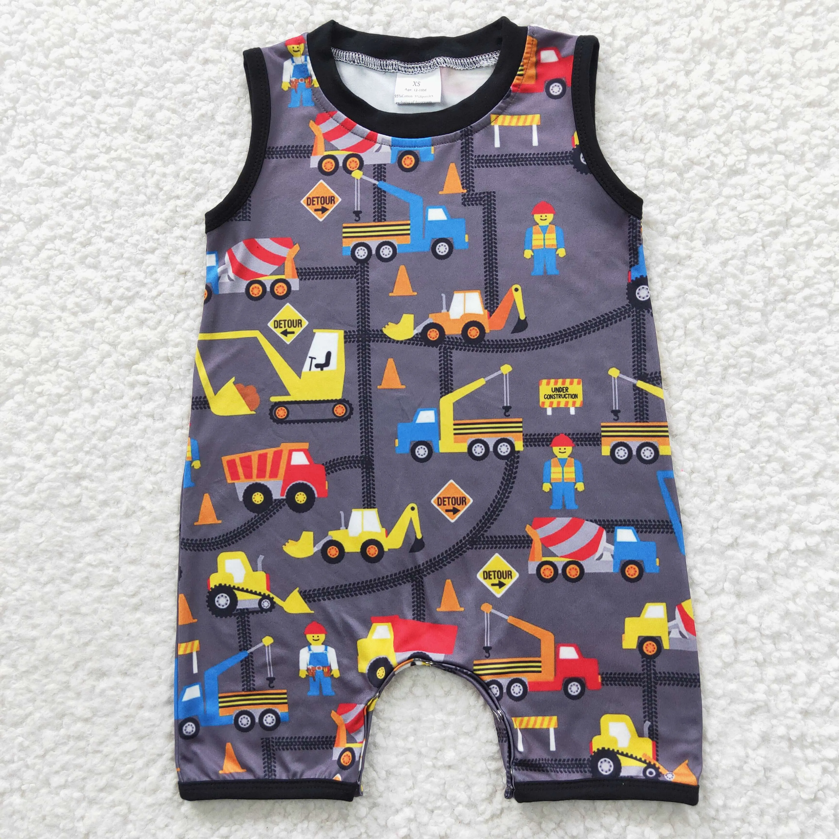 excavator printed baby boys romper SR0341
