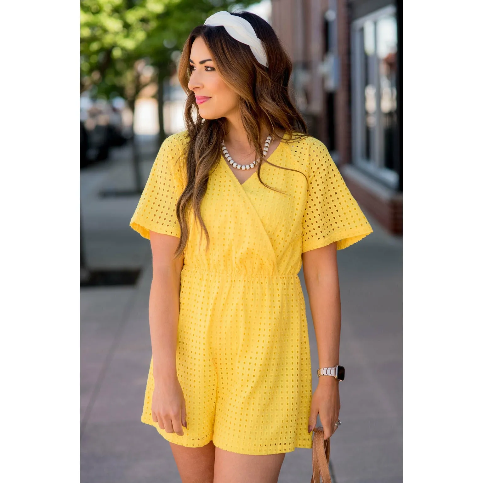 Eyelet Romper