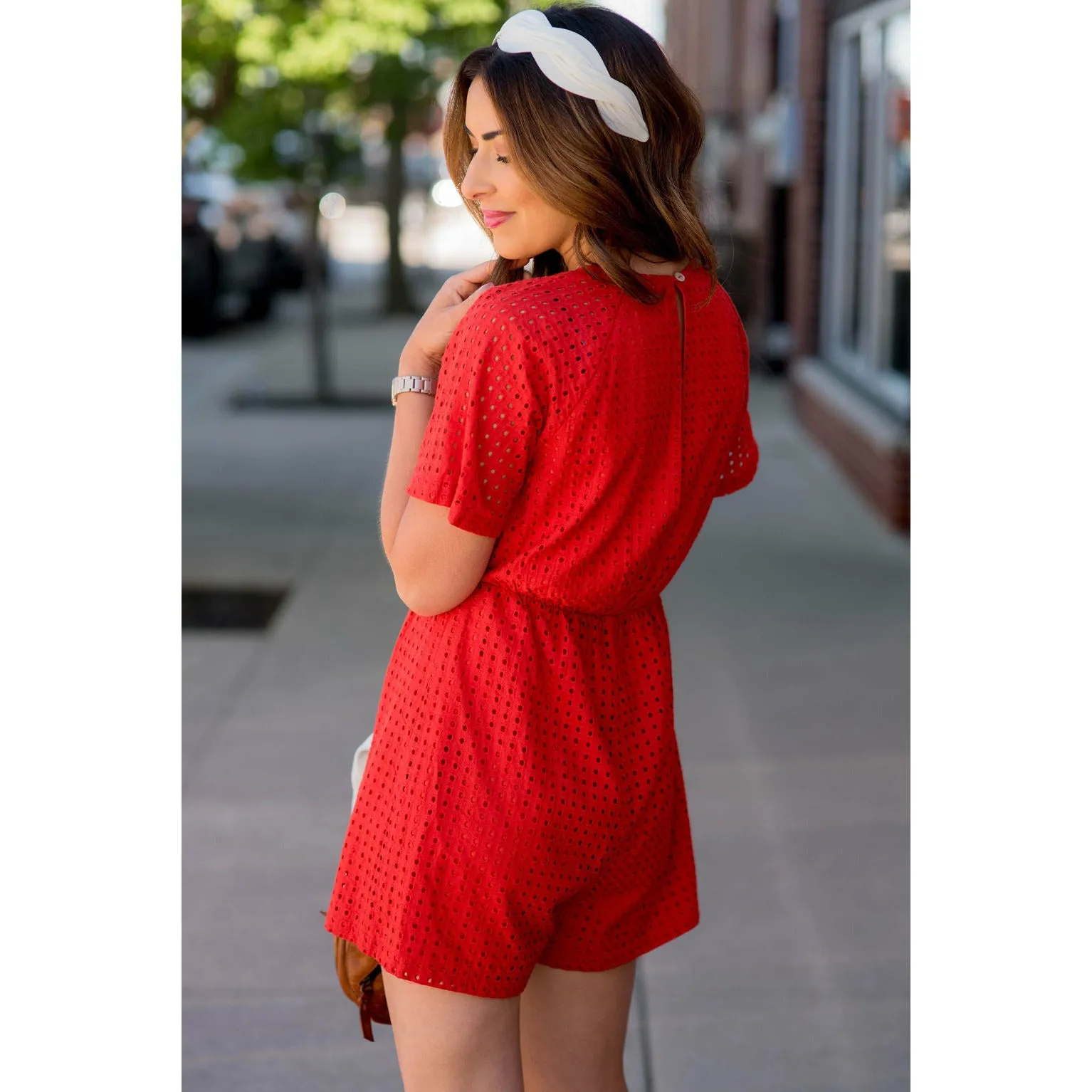 Eyelet Romper