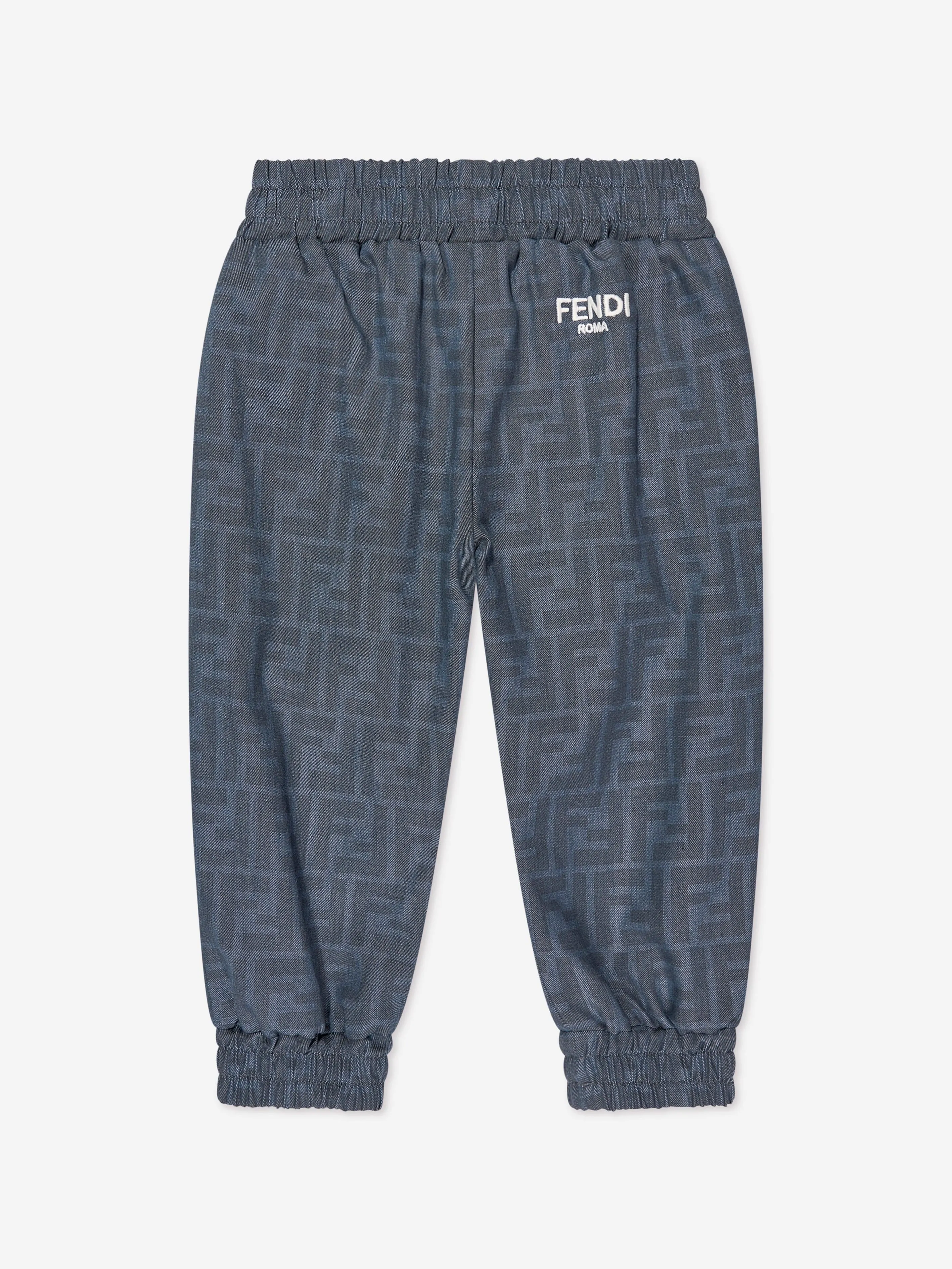 Fendi Baby Chambray FF Logo Joggers in Blue