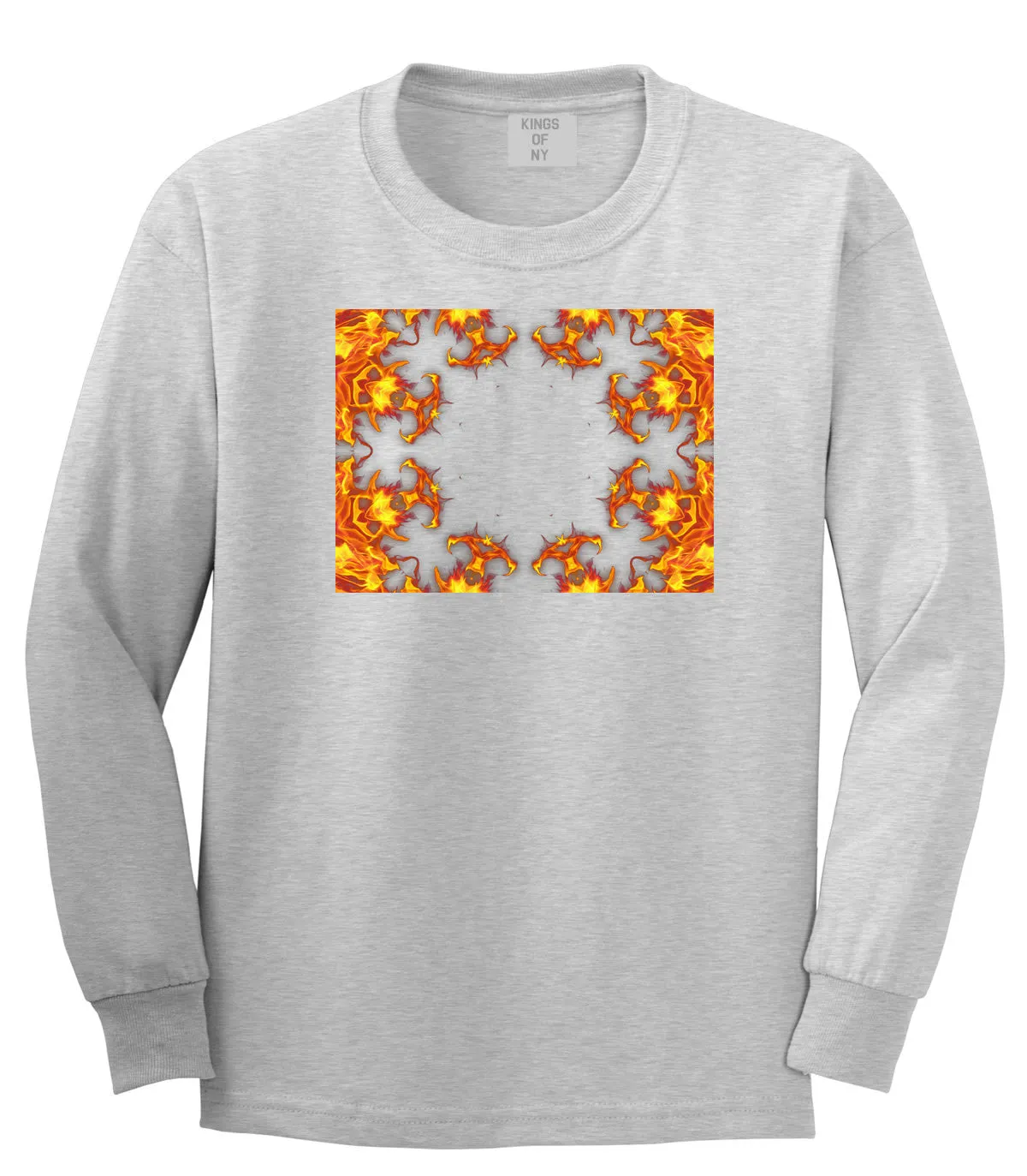 Flames of Fire Gold Frame Long Sleeve T-Shirt