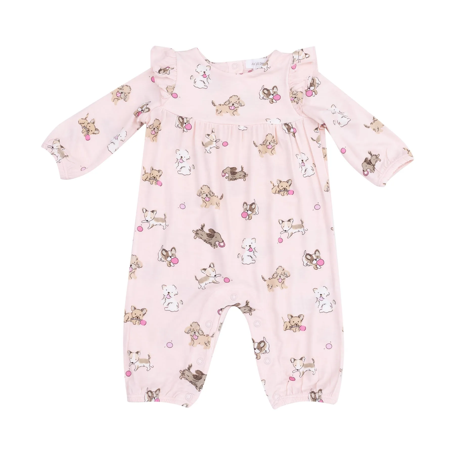 Fluffy Puppies- Ruffle Sleeve Romper