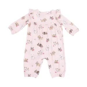 Fluffy Puppies- Ruffle Sleeve Romper