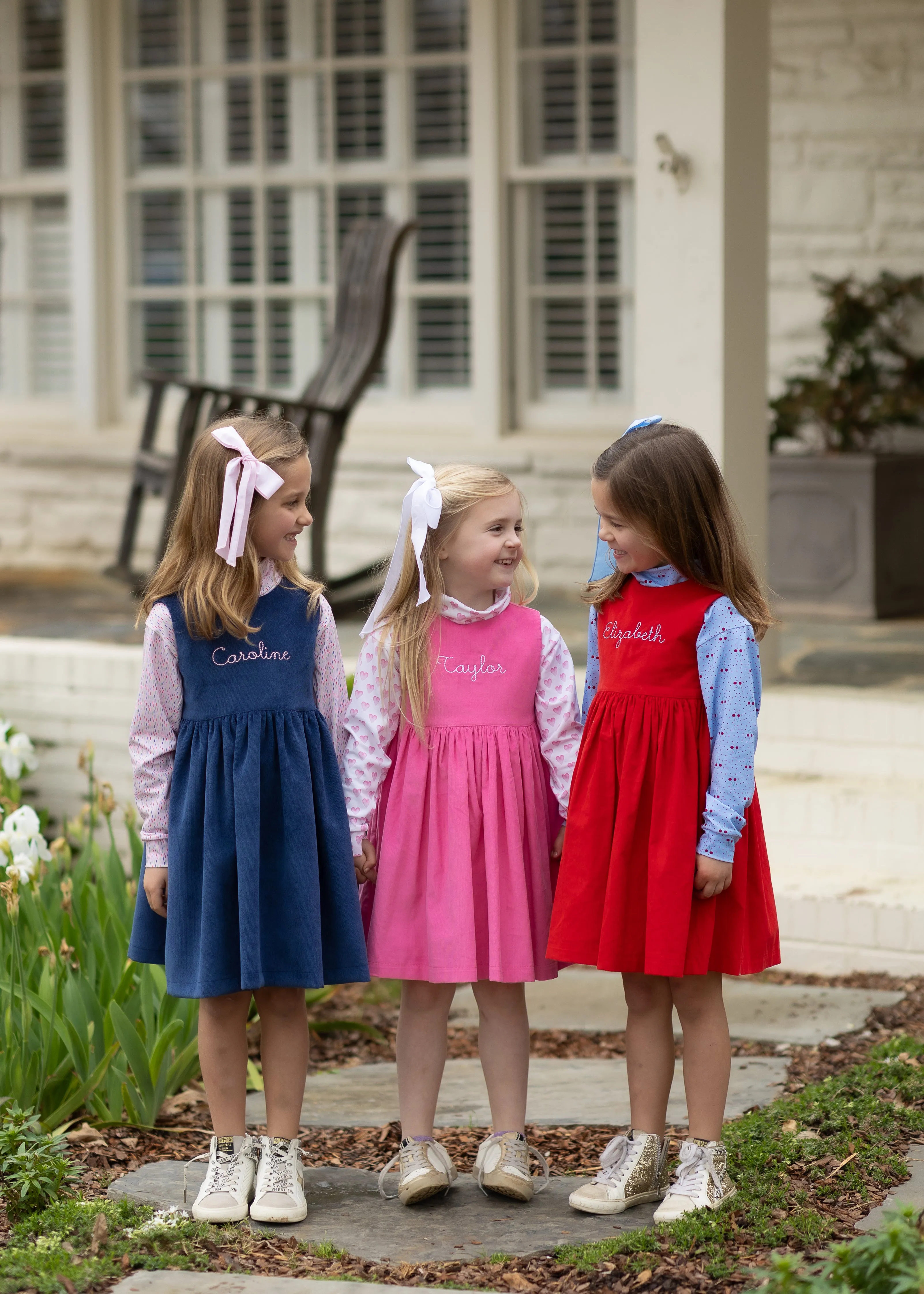 Frances Wrap Dress in Hot Pink Corduroy
