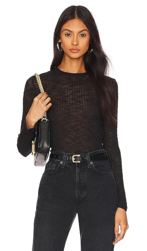 Free People Aura Layering Top in Black