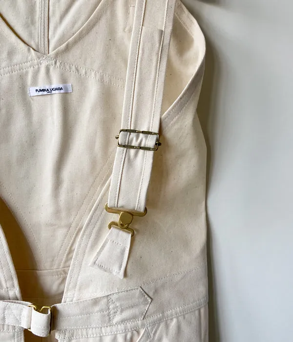 FUMIKA_UCHIDA/DENIM OVERALL APRON MIDI DRESS(KINARI)