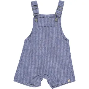 Galleon Woven Overalls - Navy Seersucker