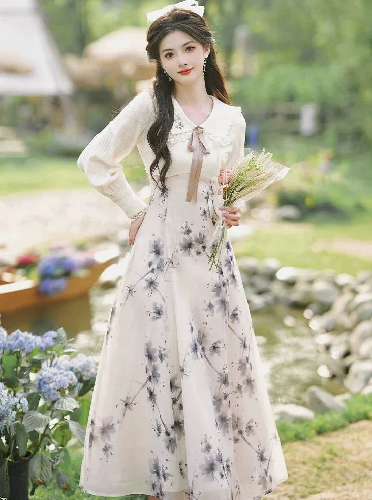 Girly Flower Dress Retro Sweet