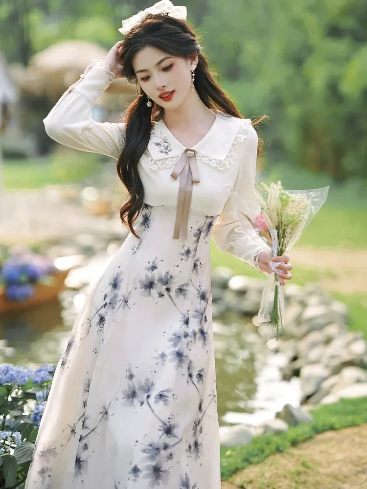 Girly Flower Dress Retro Sweet