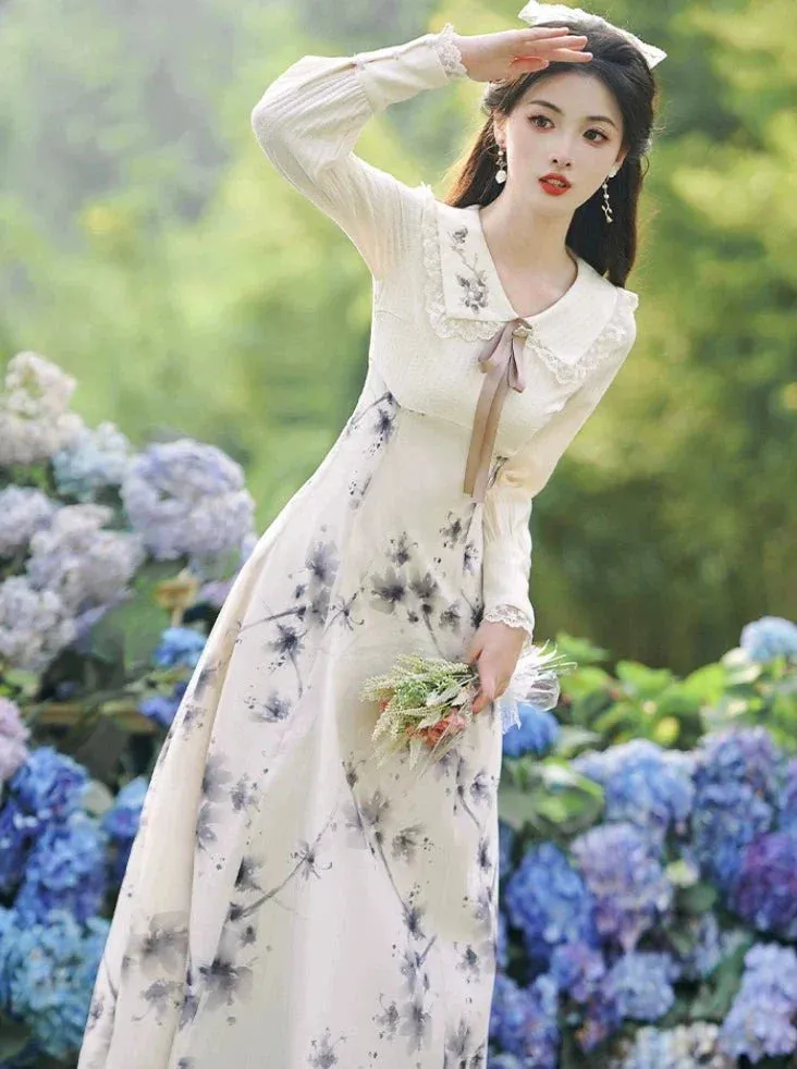 Girly Flower Dress Retro Sweet