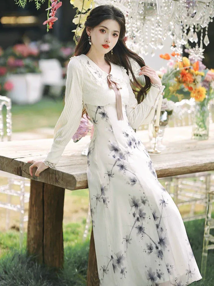 Girly Flower Dress Retro Sweet