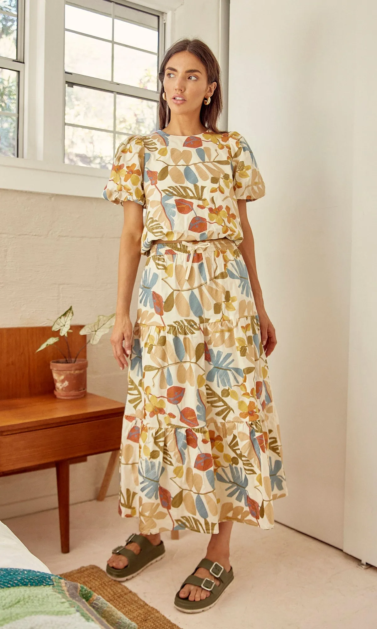 Grant Embroidered Midi Skirt