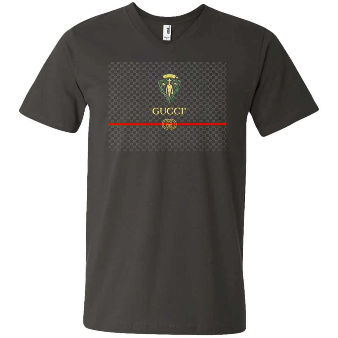Gucci Graphic Logo Black T-shirt Men V-Neck T-Shirt