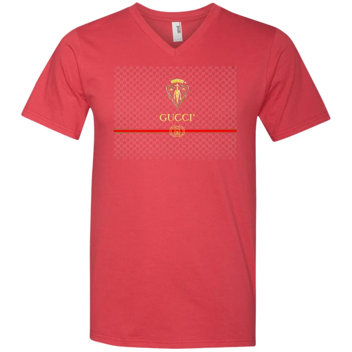 Gucci Graphic Logo Black T-shirt Men V-Neck T-Shirt