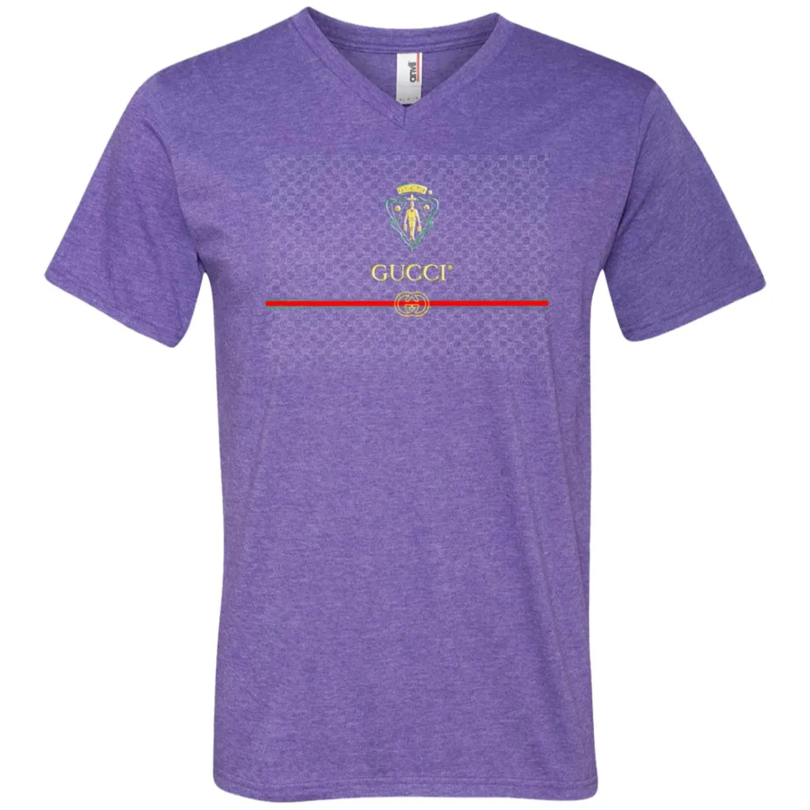 Gucci Graphic Logo Black T-shirt Men V-Neck T-Shirt