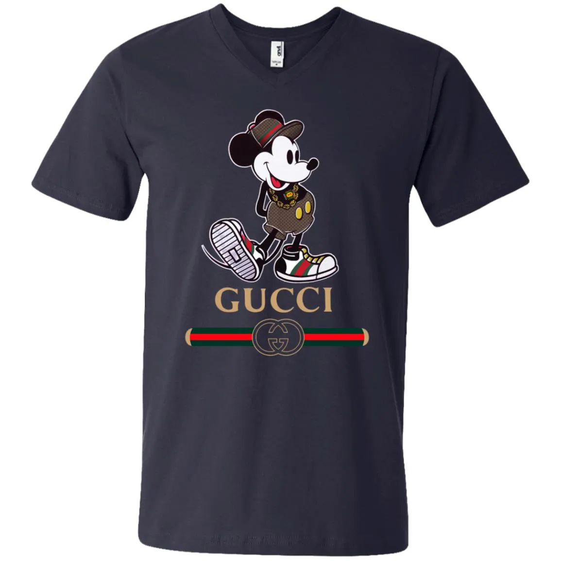 Gucci Mickey Kitty Beauty T-shirt Men V-Neck T-Shirt