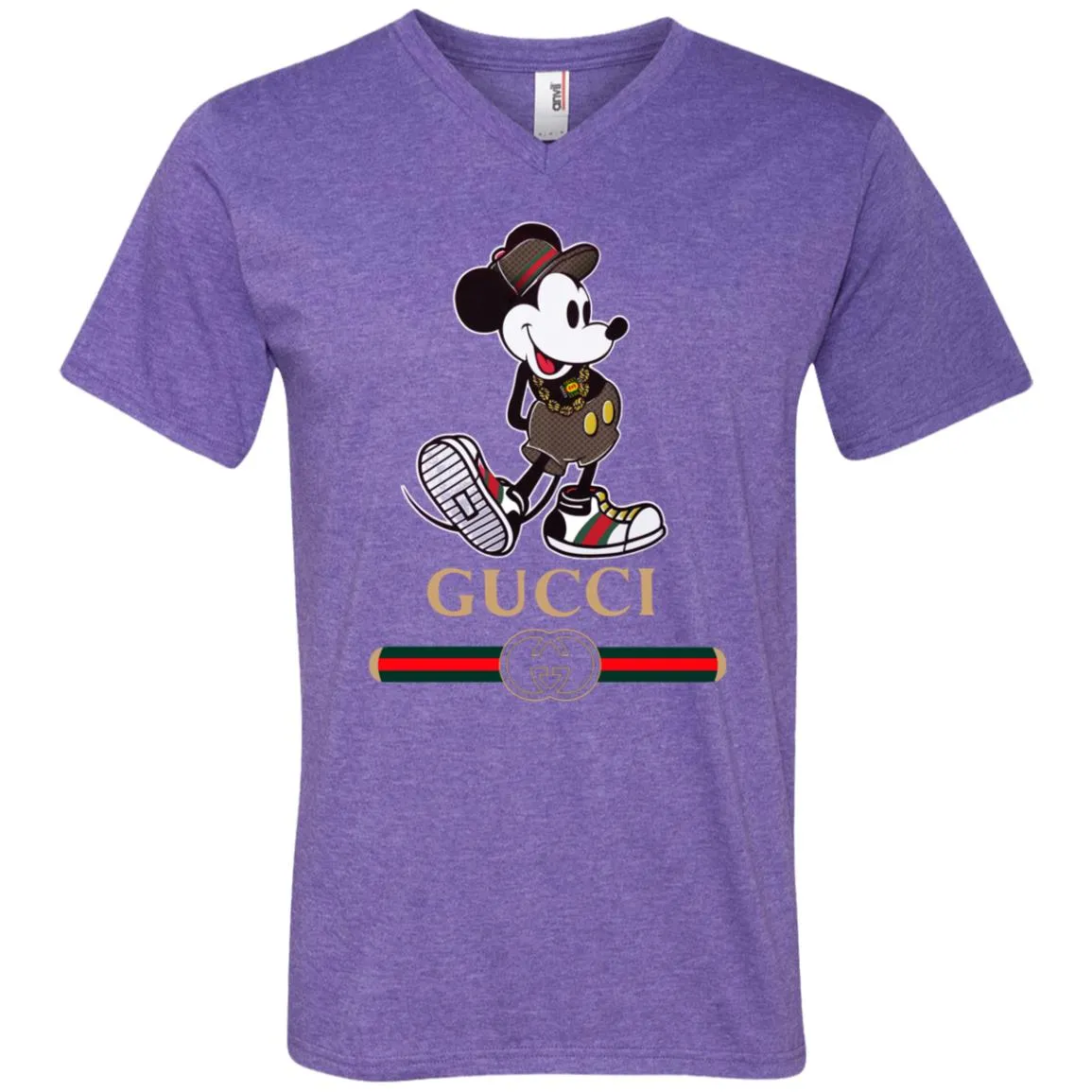 Gucci Mickey Kitty Beauty T-shirt Men V-Neck T-Shirt