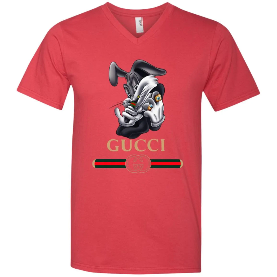 Gucci Rabbit Movie Disney T-shirt Men V-Neck T-Shirt