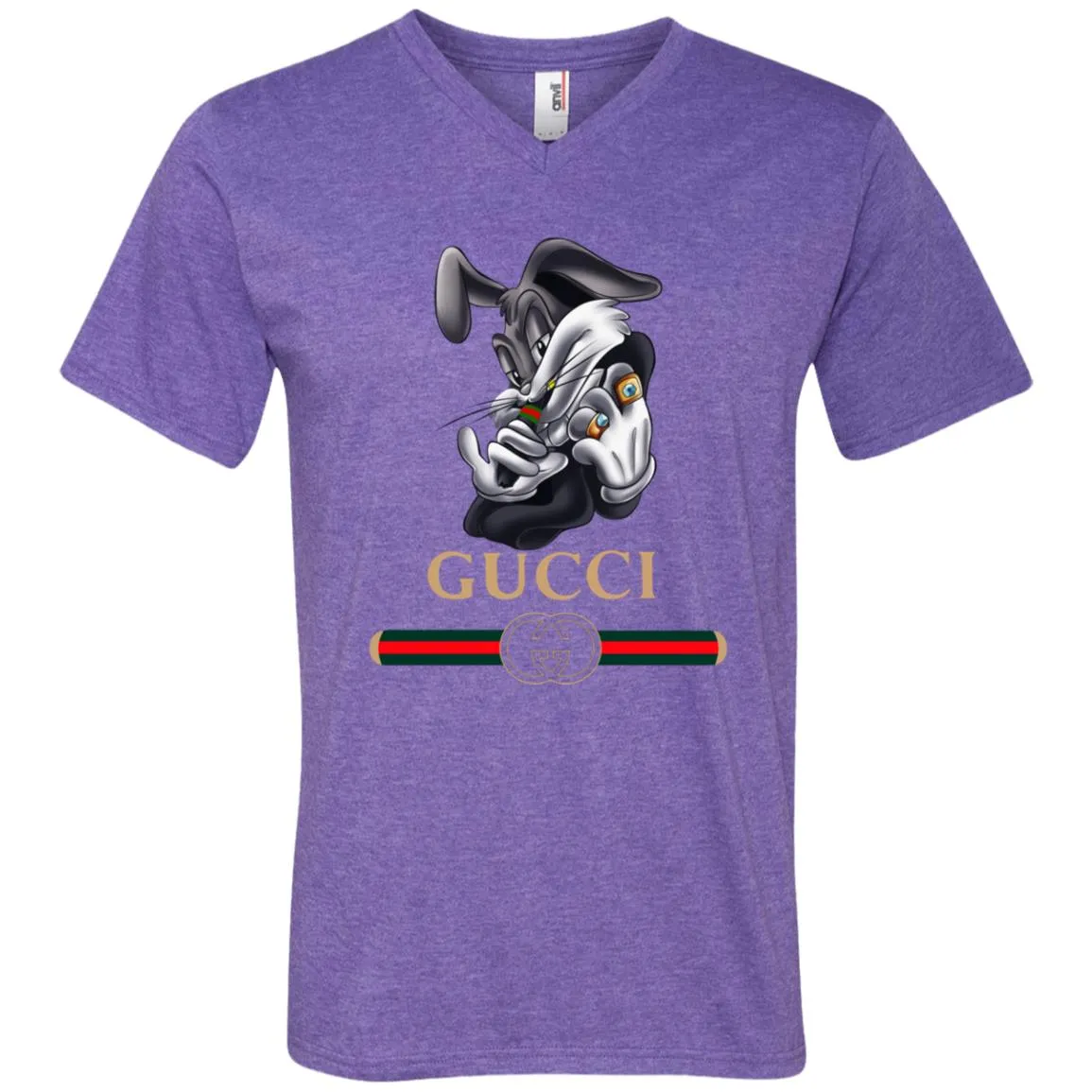 Gucci Rabbit Movie Disney T-shirt Men V-Neck T-Shirt