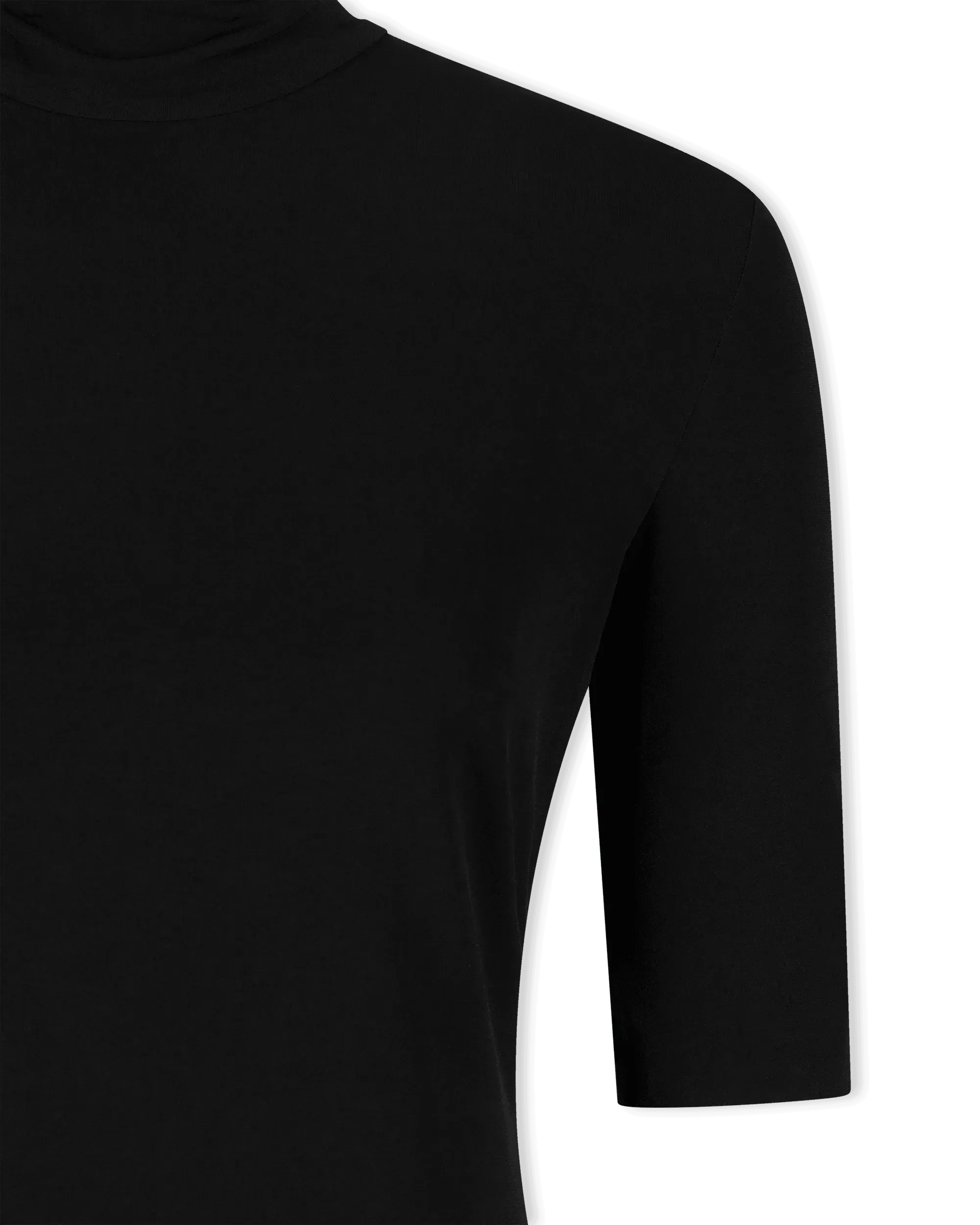 Half Sleeve Fitted Turtleneck Top