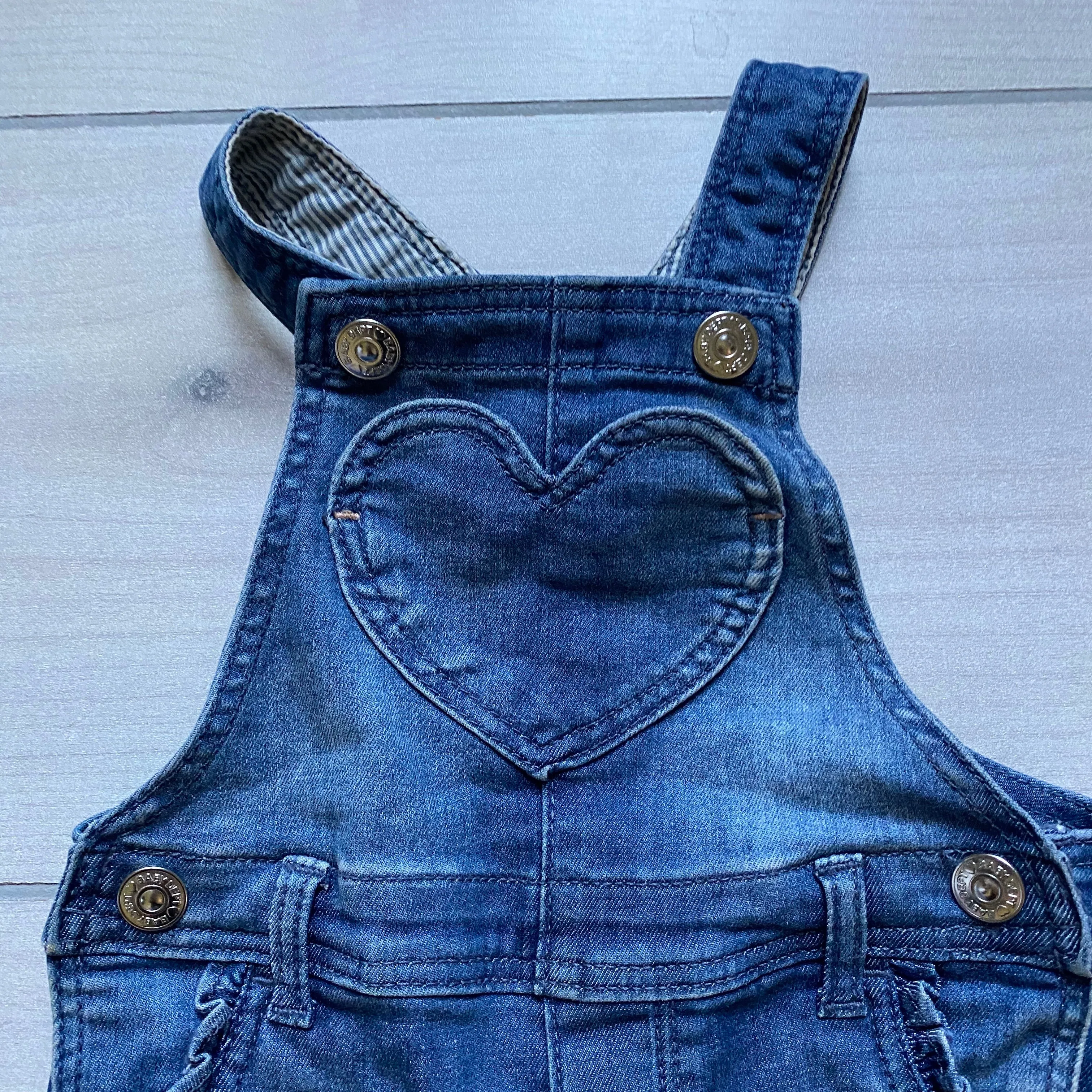 H&M Denim Heart Overall Romper