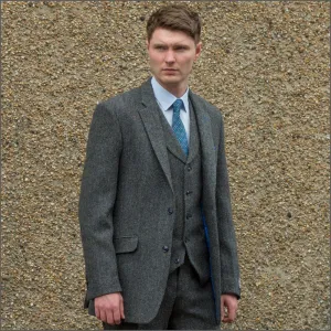 Harris Tweed Heather Blue Herringbone Jacket>
