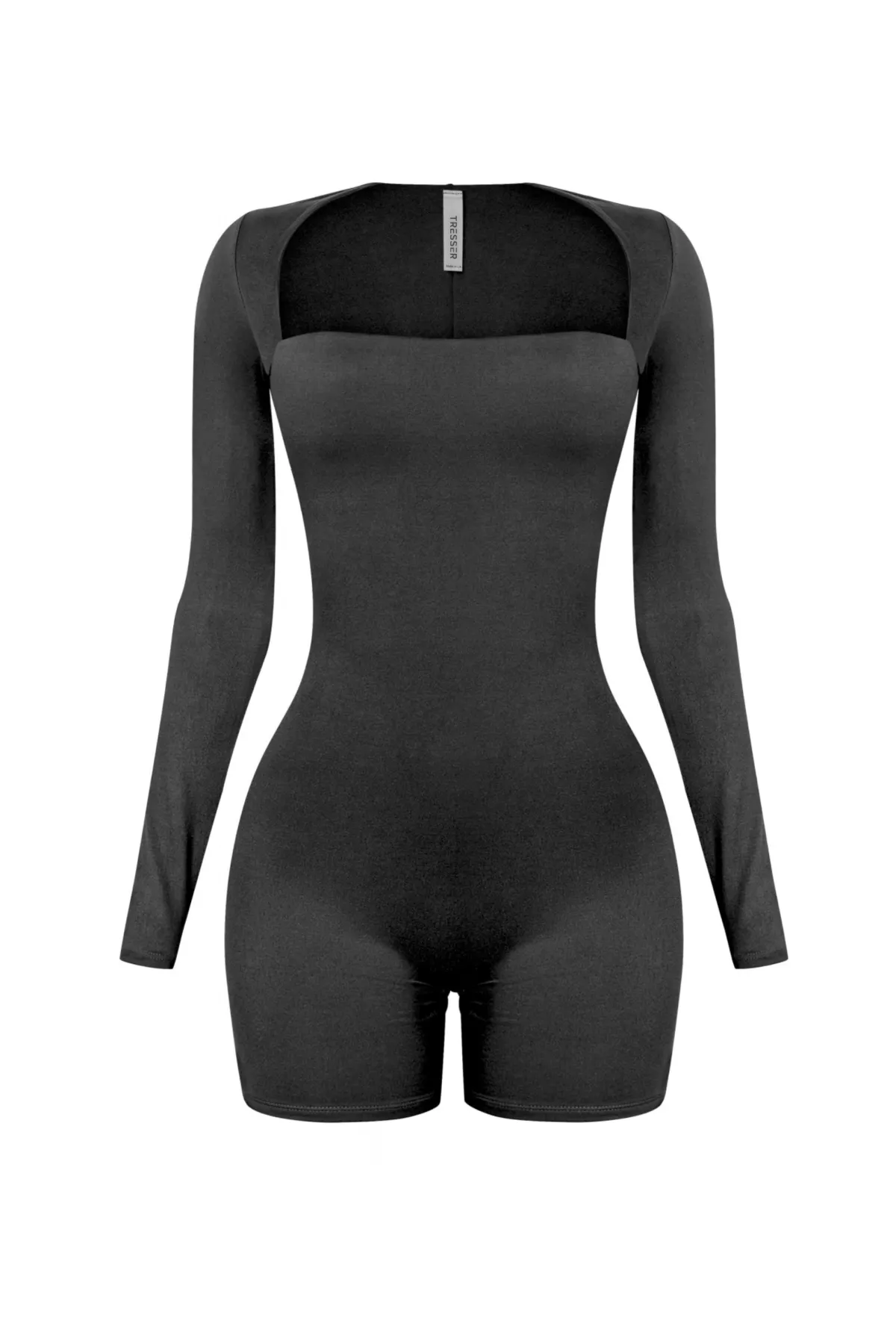 Iris L/S Square Neck Romper (Black)