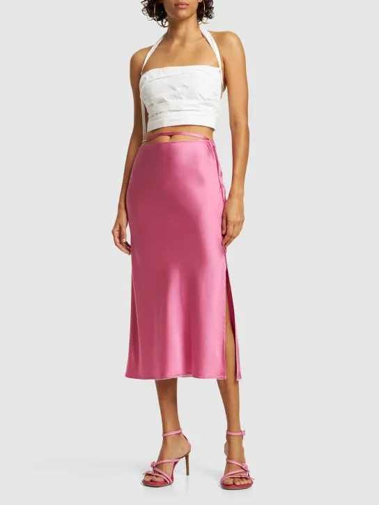 Jacquemus   La Jupe Notte stretch satin midi skirt 