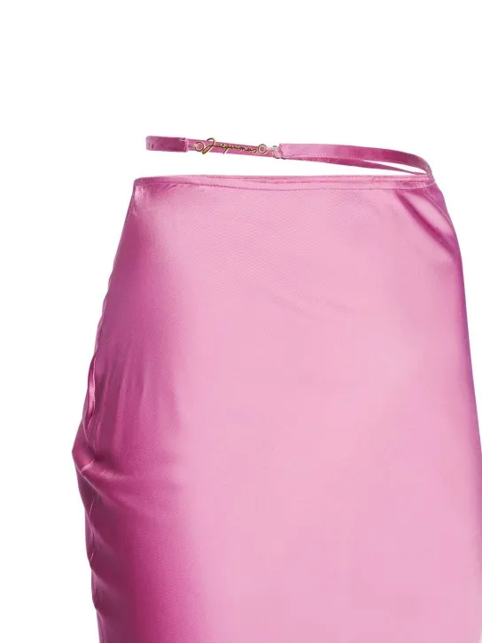 Jacquemus   La Jupe Notte stretch satin midi skirt 
