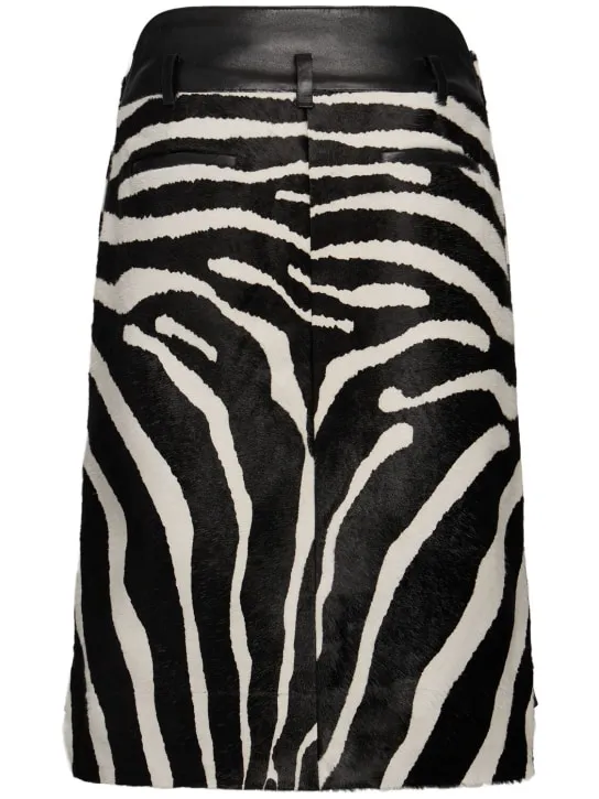 Jacquemus   La Jupe Tozzi zebra leather midi skirt 