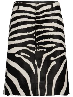 Jacquemus   La Jupe Tozzi zebra leather midi skirt 