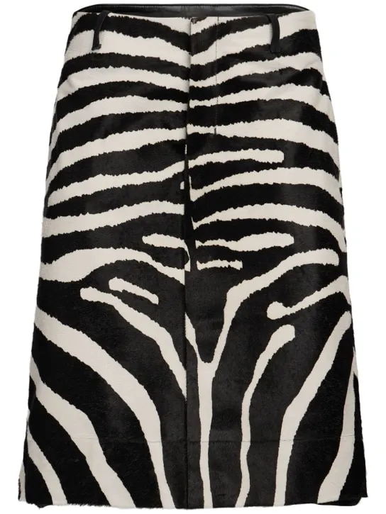 Jacquemus   La Jupe Tozzi zebra leather midi skirt 