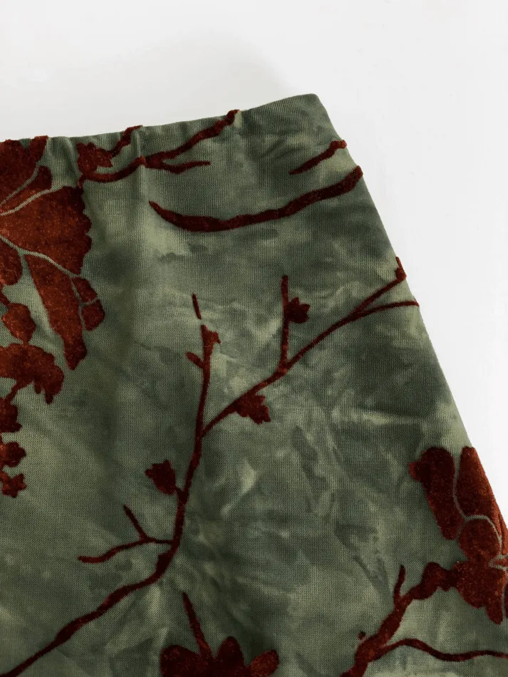 Joskaa Mesh Lining Vintage Floral Midi Skirt