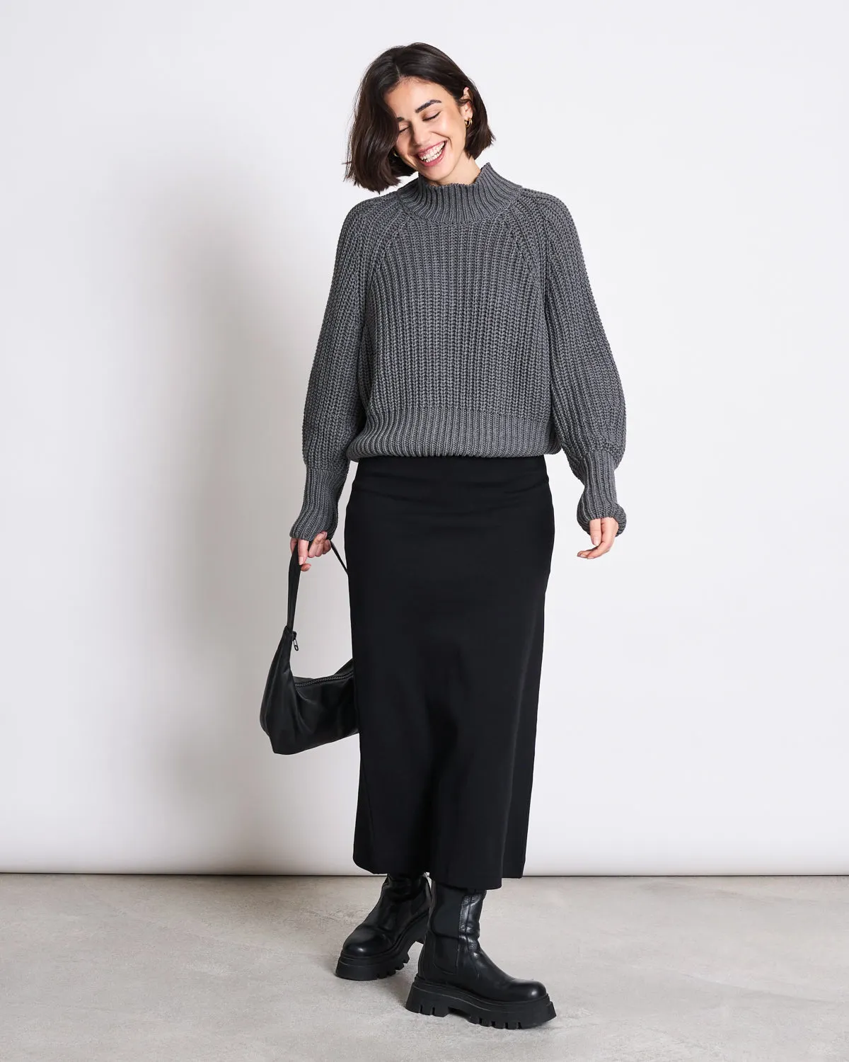JUMPER OLA DARK GREY GOTS