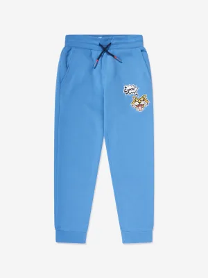 KENZO Boys Tiger Logo Joggers in Blue
