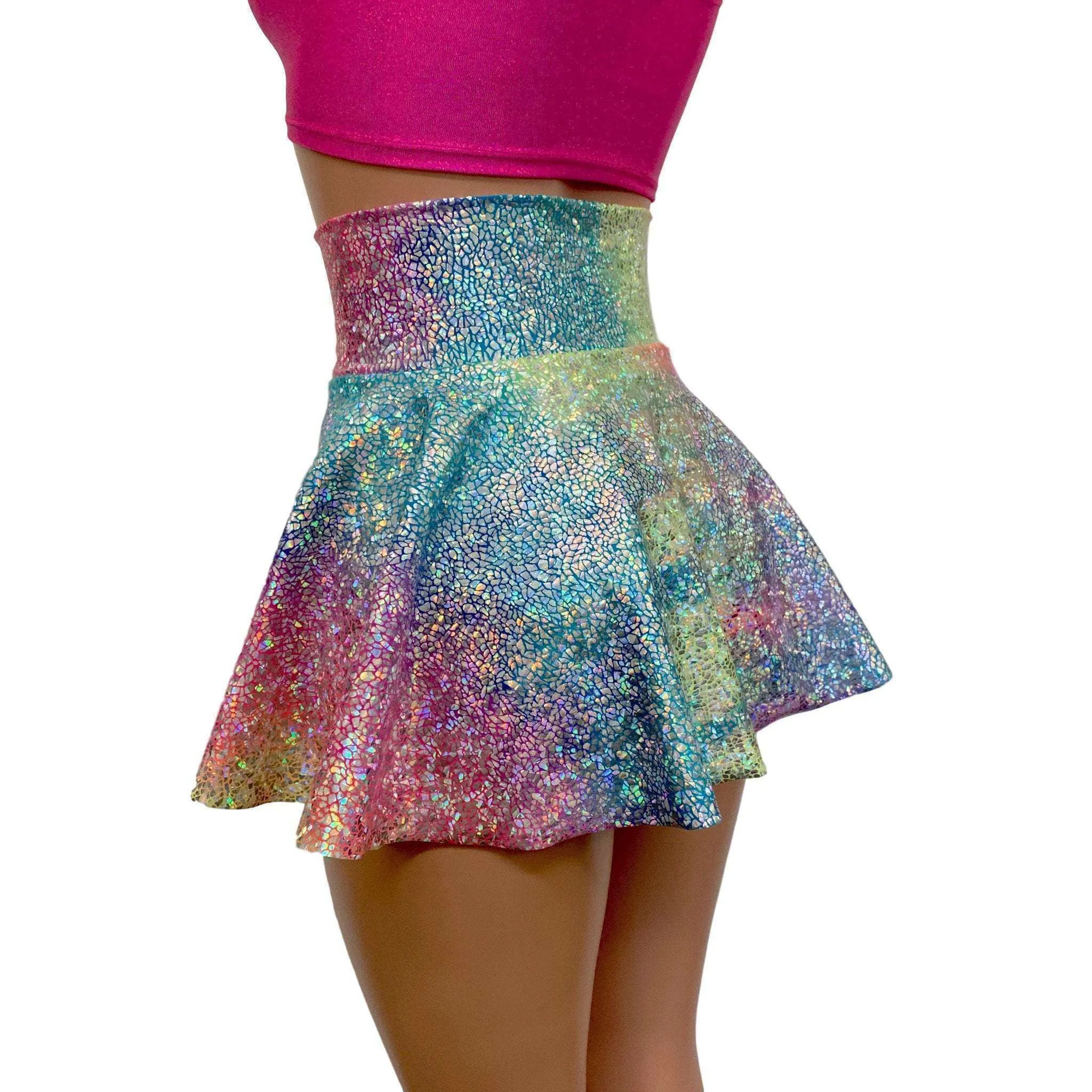 Lace-Up Corset Skirt - Rainbow Avatar w/ Black Sparkle Ties