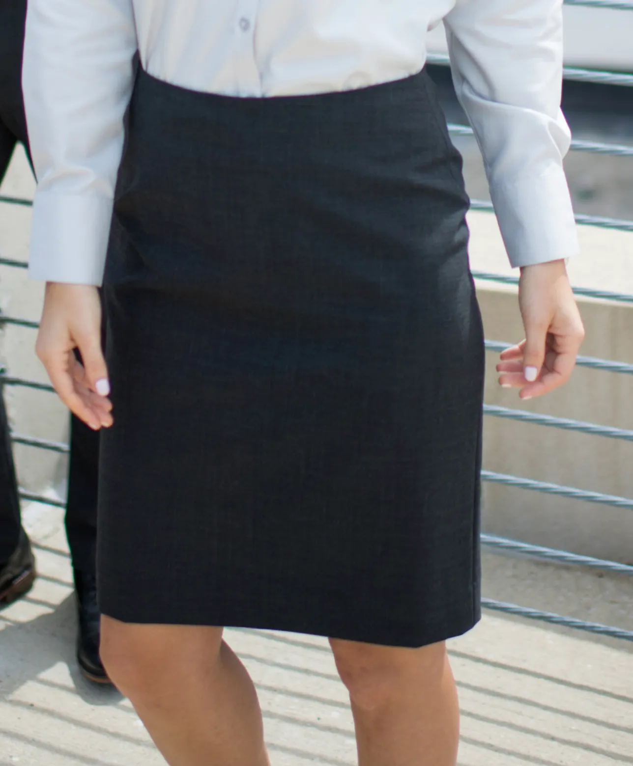 Ladies' Russel Straight Skirt - Charcoal Marl