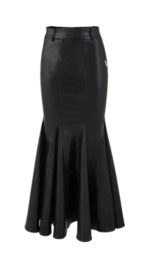Leather Midi Mermaid Skirt