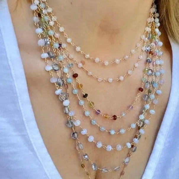 Long Blue Lace Agate Necklace