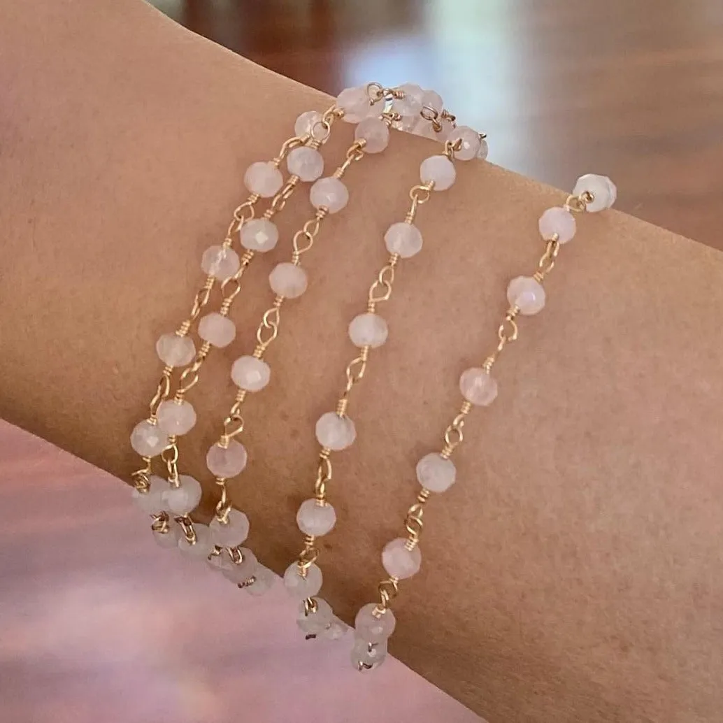 Long Rose Quartz Necklace